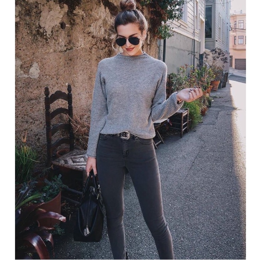 Cocurata Mid-Rise Matte Black Jeans